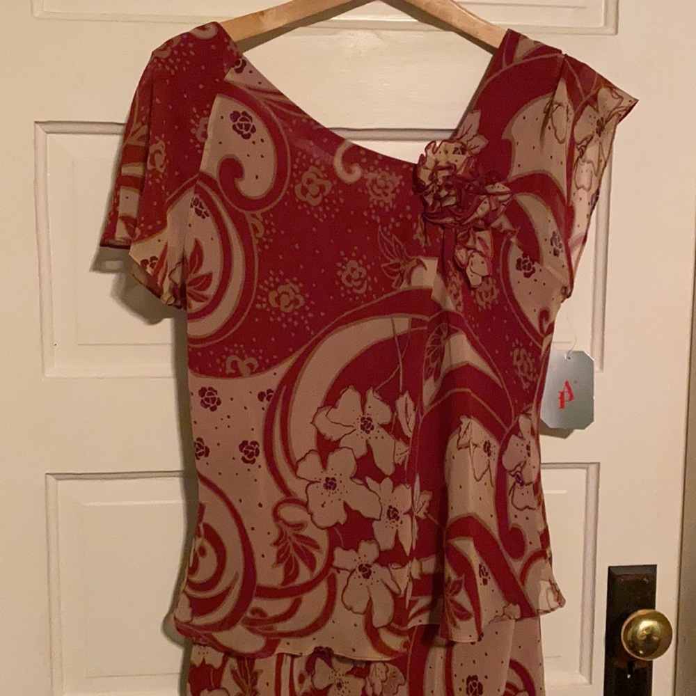 NWT Adrianna Papell Silk 2 Piece Dress 14